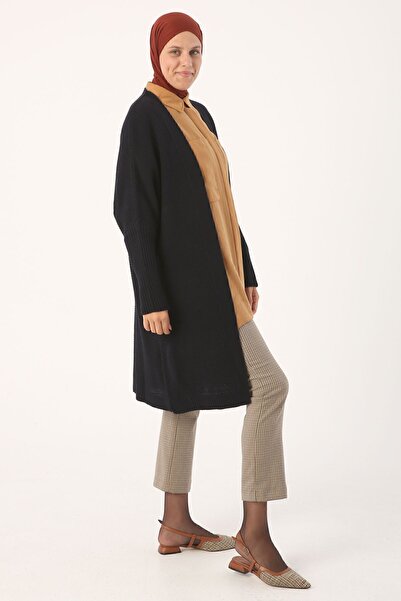 ALLDAY Navy Blue Open Front T-sleeve Knitwear Cardigan