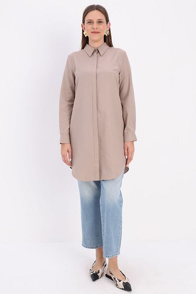 ALLDAY Μίνκ Basic Hidden Placket πουκάμισο Tunic