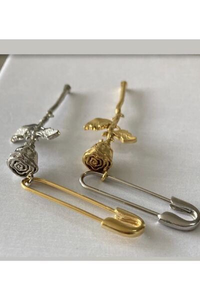 Irmak Balcı Şahsu Küpesi Şahmeran Dizisi Gül Silver Çengelli Iğne