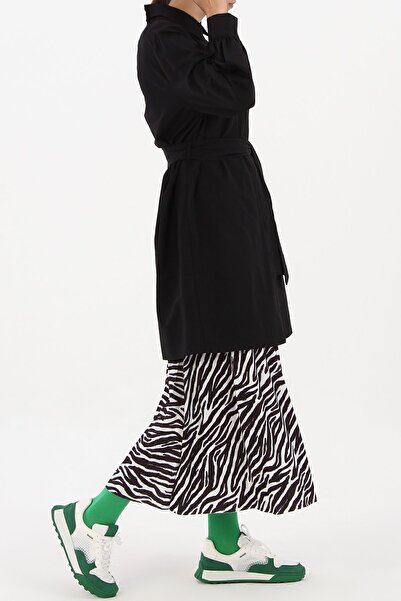 ALLDAY Siyah Balon Kol Kemer Detaylı Gömlek Tunik