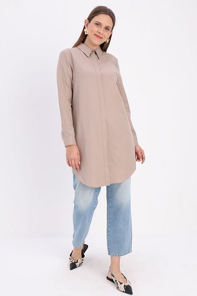 ALLDAY Μίνκ Basic Hidden Placket πουκάμισο Tunic