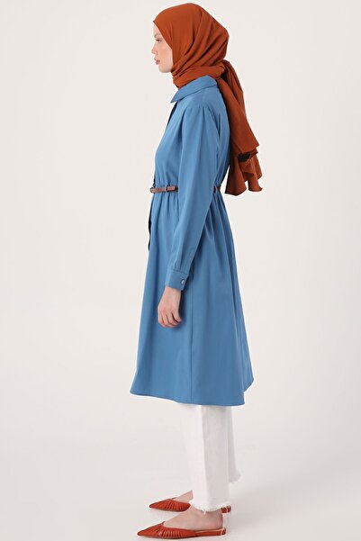 ALLDAY Dark Blue Belted Shirt Tunic