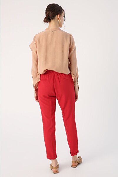 ALLDAY Kırmızı Cepli Beli Lastikli Pantolon