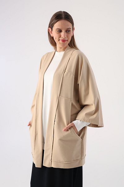 ALLDAY Μπεζ μανίκι νυχτερίδα Oversize Ζακέτα