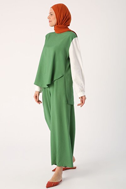 ALLDAY Παντελόνι με πράσινη σχισμή βισκόζη