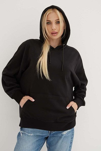 Fashion Friends Sweat cu glugă cu buzunar cangur negru