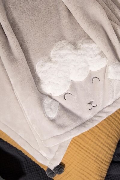İrya Wooly Bebek Battaniyesi Açık Gri 75x120