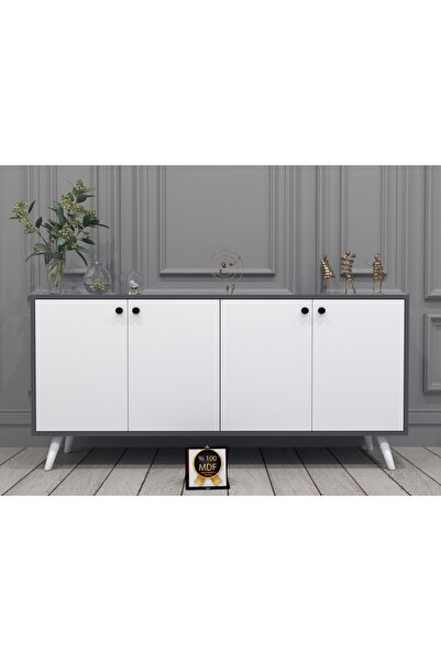 KONAK EV EŞYALARI Espino Konsol,TV Ünitesi,Dekoratif Dolap,Vitrin,%100 MDF,Ko...