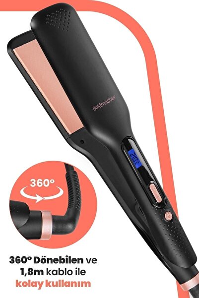 GOLDMASTER Cemre Digital Display Tourmaline Ceramic Wide Plate Ionic Hair Straightener