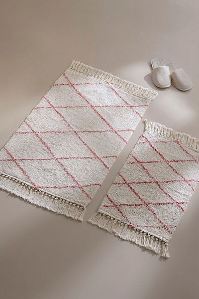 İrya Grace 100% βαμβακερό χαλάκι μπάνιου εκρού 40x60+60x90