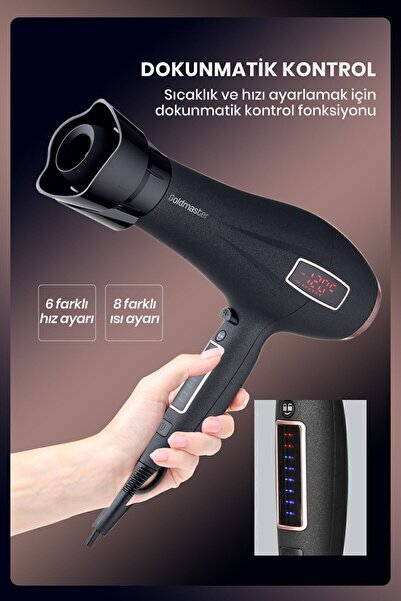 GOLDMASTER Revo Dokunmatik Kontrollü Saç Kurutma Makinesi Gm-7194.