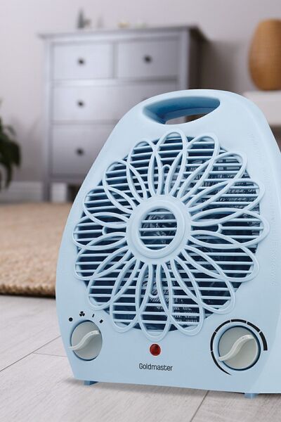 GOLDMASTER Summer Mavi 2000 Watt Isıya Dayanıklı Sıcak Ilık Soğuk Devrilme Emniyetli Isıtıcı Fan