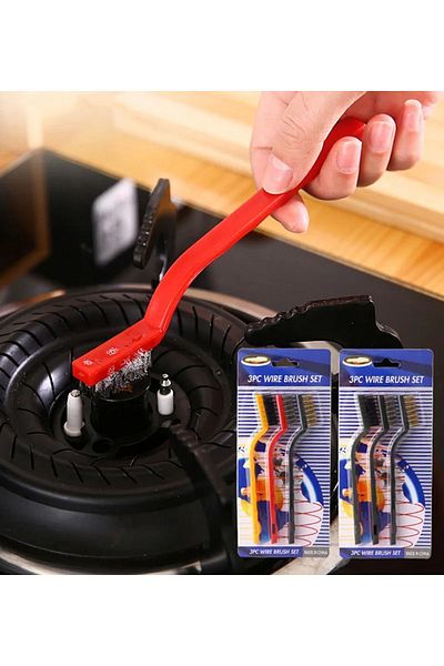 SAVORYHOME 3 Pieces Cooker Oven Barbecue Grill Airfryer Cleaning Wire Rust Removal Brush 3 Pieces Oil Cleaning Brush