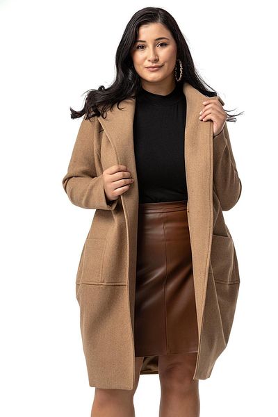 DISENTIS MODEST Mink Stamp Coat - Large Size, Bag Pocket, Single Button and Lined