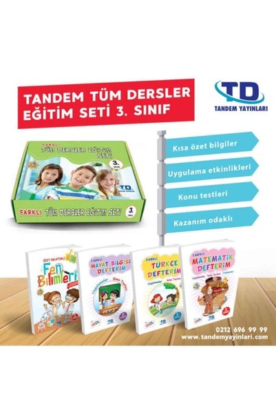 Tandem Yayınları Tandem Farklı Tüm Dersler Eğitim Seti 3. Sınıf 4 Kitap