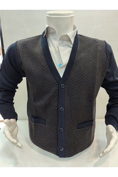 ALGE Men's Knitwear Cardigan - Casual, Steel Knit, Pockets and Buttons