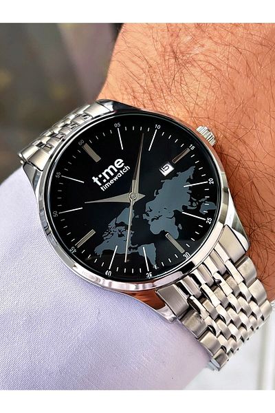 Timewatch Black Metal Color Dial Calendar Men's Wristwatch