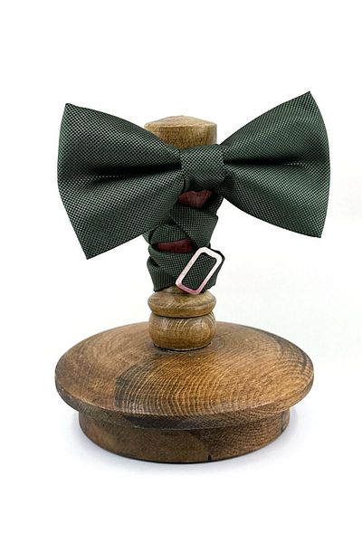 Kravatkolik Khaki Dot Pattern Classic Bow Tie P1889