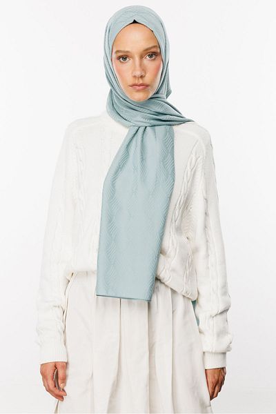 Mooncorn Μεταξένιο σάλι Jacquard με σχέδιο Çağla Aura