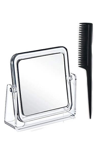 Nofella Double Sided Square Makeup Mirror - Crepe and Hair Separation Comb