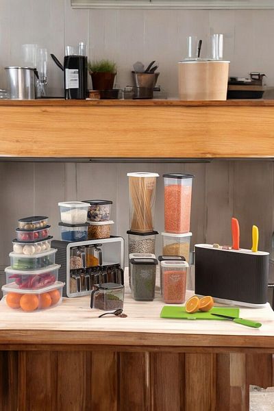 FERAH PLASTİK 36 Pieces Practical Kitchen Set - Complete for Dowry, Spice, and Knife