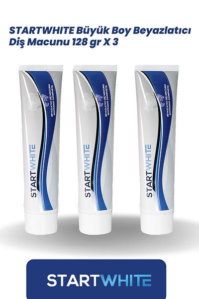 STARTWHITE معجون أسنان مبيض كبير الحجم 128 جرام × 3