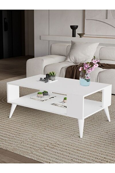 Regisan Orta Sehpa Masa Salon Sehpası Class Model 90x50x38 Beyaz