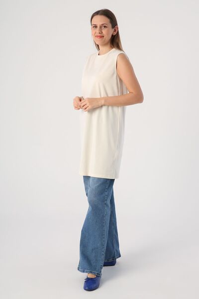 ALLDAY Tunika bez rukávů s ecru bavlněným límcem