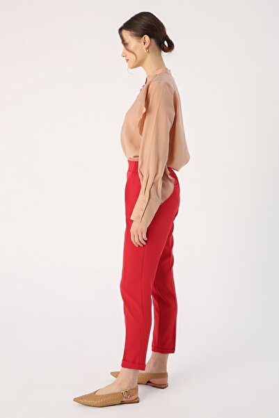 ALLDAY Kırmızı Cepli Beli Lastikli Pantolon