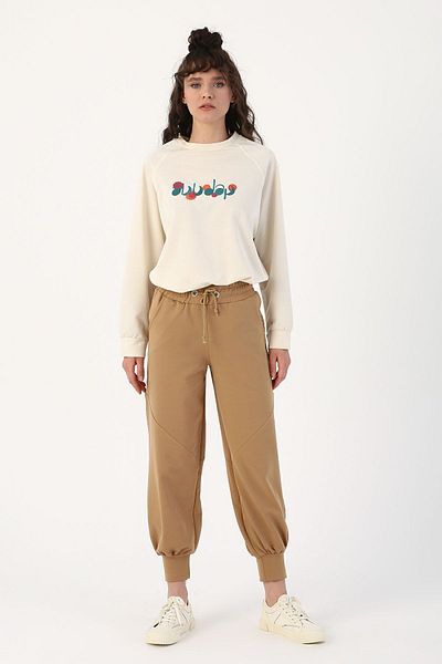 ALLDAY Dirty Beige Relaxed Cut Ribbed Sweatpants