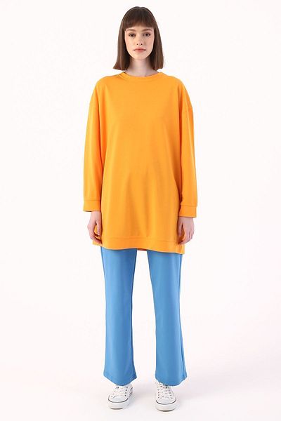 ALLDAY Dark Yellow Oversize Shoulder Zipper Sweat Tunic