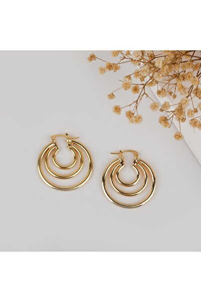 MRK Iç Içe Halka Vintage Kadın Küpe