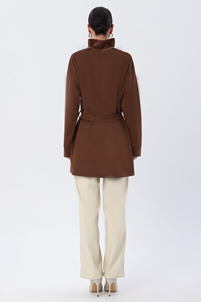 ALLDAY Brown Belted Turtleneck Tunic