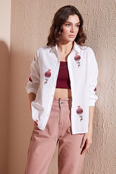 Lela Pamuklu Regular Fit Nakışlı Gömlek Gömlek 51440491