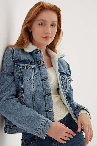 Fashion Friends Дънково яке с пух отвътре, синьо