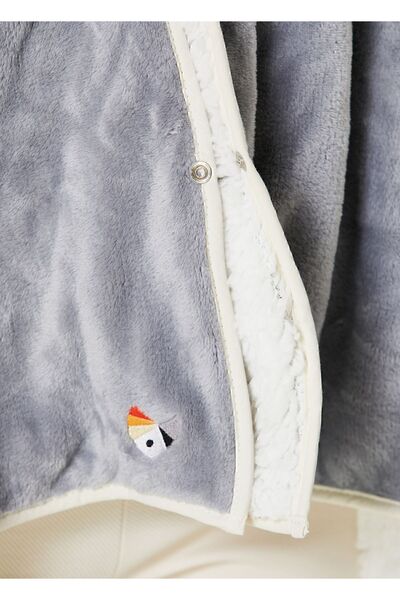 İrya Es Parla Lona Battaniye Koyu Gri Oversize