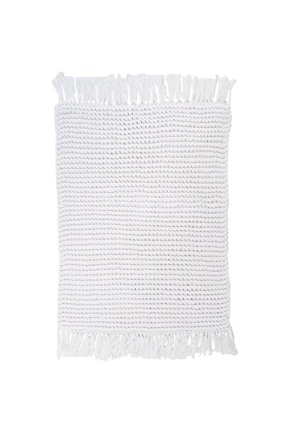 İrya Lavish 100% Cotton Hand Knitted Bath Mat White 50x70