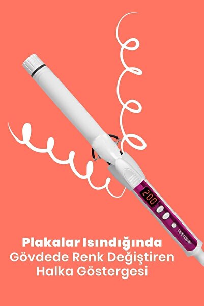 GOLDMASTER Diamond Digital Display Ceramic Plate 360 Degree Rotatable Cable Hair Styling Tongs