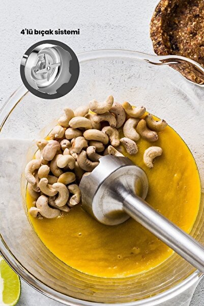 GOLDMASTER Maximix Antrasit 1000 Watt 4 Bıçaklı Paslanmaz Çelik Turbo Hız Ayarlı El Blender