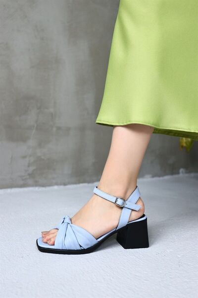 NILUFARR Cindy Mavi Жіночі сандалі на підборах із натуральної шкіри