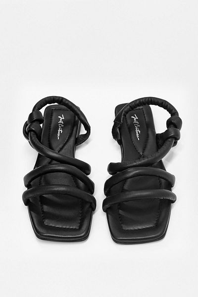 NILUFARR Genuine Leather Women's Black Sandals - Mia