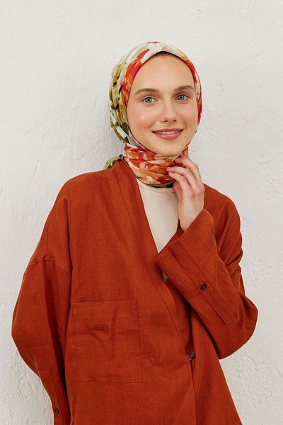 Fresh Cotton Voile Scarf - Spring Flora Patterned Day Scarf
