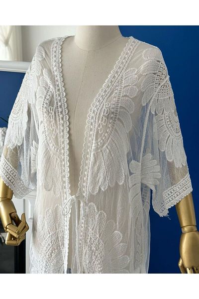 Hayalet kumaş Lace Kimono