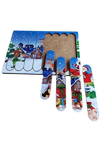 kayasan kids Yılbaşı Temalı Ahşap Stick Puzzle