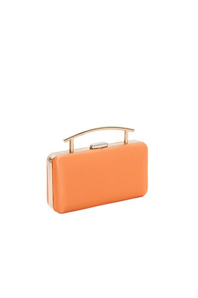 Sun Pieces Carrie Orange Satin Clutch Bag - Evening Handbag
