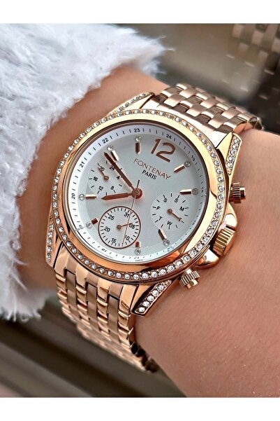 Fontenay Rose Renk Fonksiyonlar Aktif Çelik Spor Kadın Kol Saati Fn-4021.2.rsr