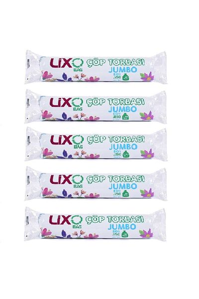 LİXO ÇÖP POŞETLERİ Jumbo Size 90 Lt Garbage Bag 5 Pack 50 Pieces 80*110 Cm