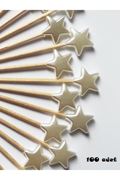 Genel Markalar 100 Adet Dekoratif Yıldız Parti Kürdanı 6 Cm Sedef - Yıldız 10 Mm