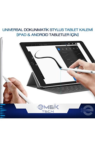PİNK İTHALAT Universal Dokunmatik Stylus Tablet Kalemi (iPad & Android Tablet...