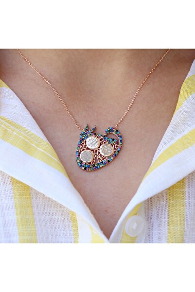 Takı Boom Vav Gümüş Kolye, Dualı Kolye, Ayetel Kürsi Nazar Duası Ve Allah Yazılı 925 Ayar Gümüş Kolye